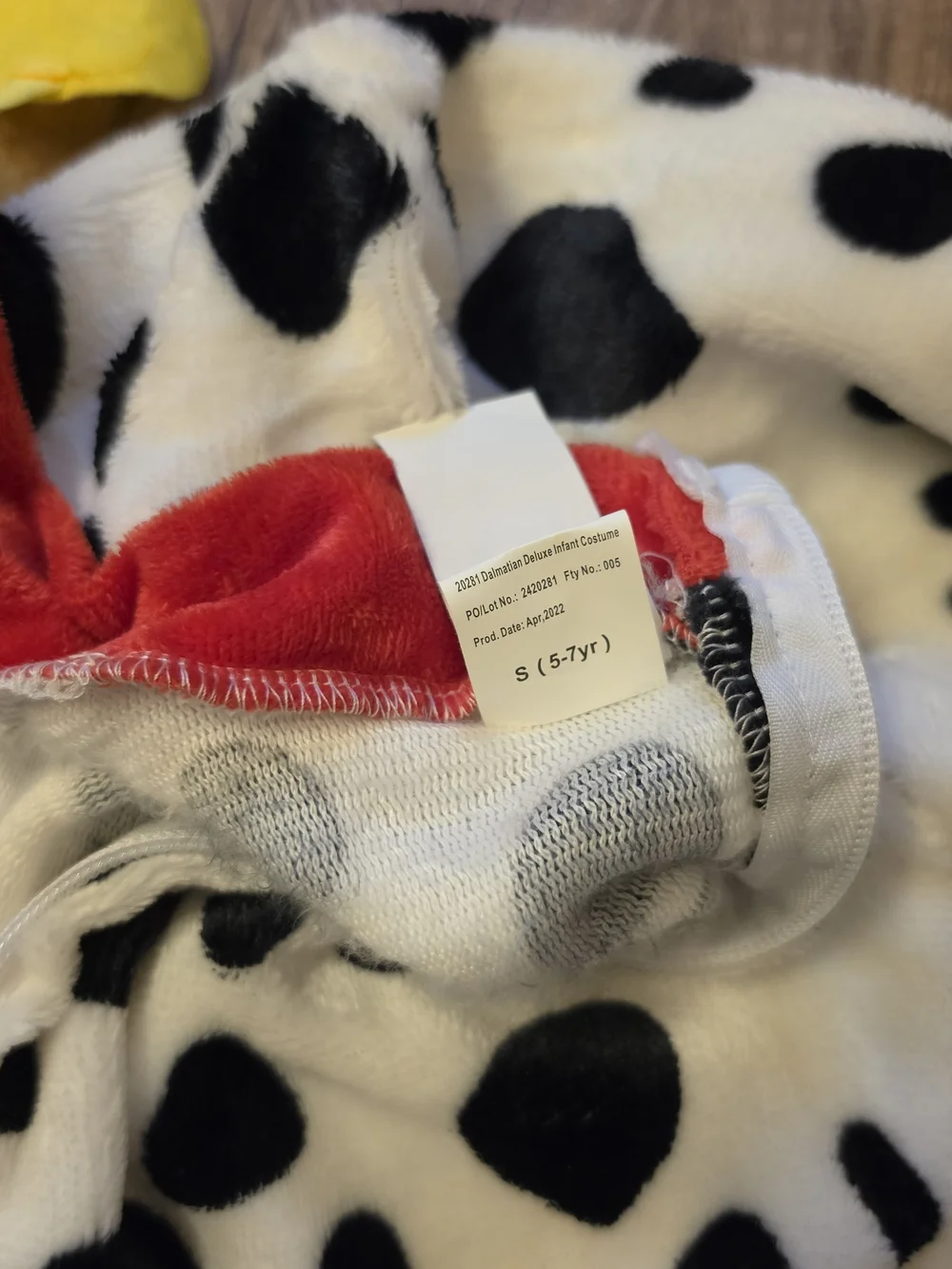 Plush Dalmatian Dog Costume Jumpsuit with Hood & Accessories Kids Size Small 5-7